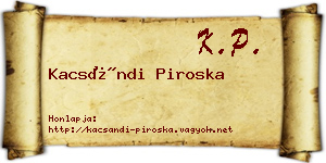 Kacsándi Piroska névjegykártya