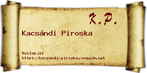 Kacsándi Piroska névjegykártya