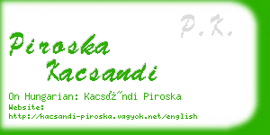 piroska kacsandi business card